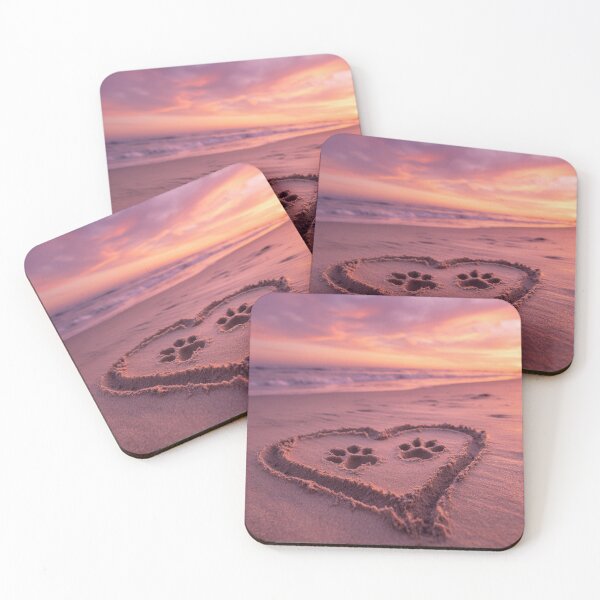 Item preview, Paw Prints in Heart Pet Memorial Beach designed and sold by chase-thewave.