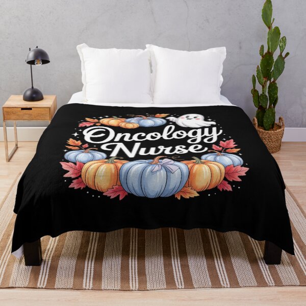 Item preview, Oncology Nurse Pumpkin Fall Leaves Ghost Halloween Cancer RN designed and sold by Rotasiin.