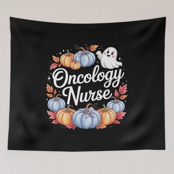 Item preview, Oncology Nurse Pumpkin Fall Leaves Ghost Halloween Cancer RN designed and sold by Rotasiin.
