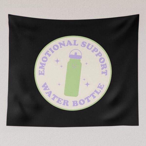 Item preview, Emotional Support Water Bottle Green And Pink designed and sold by KimberlyRGreene.