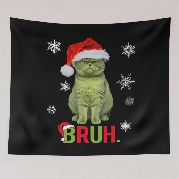 Item preview, Funny Grinch Green Cat Bruh Christmas Gifts  designed and sold by Har-vee.