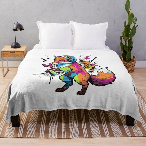 Item preview, Urban Graffiti Fox with Headphones | Colorful Street Art & Hip Hop Style designed and sold by Gideon-tevalins.
