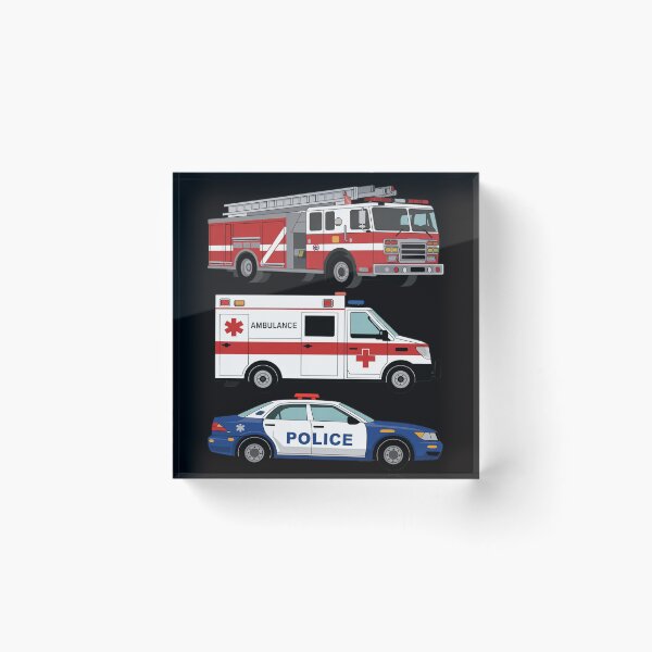 Item preview, Kids Emergency Rescue Vehicle Boy Fire Truck Police Car Ambulance designed and sold by Viepenny.