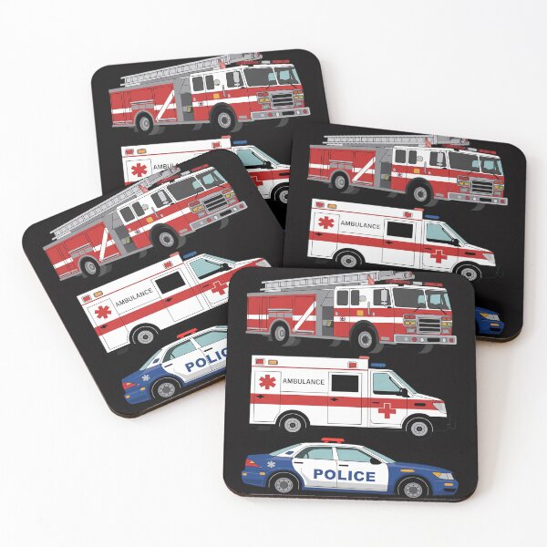 Item preview, Kids Emergency Rescue Vehicle Boy Fire Truck Police Car Ambulance designed and sold by Viepenny.