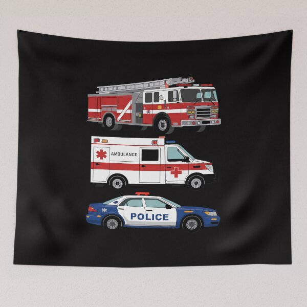 Item preview, Kids Emergency Rescue Vehicle Boy Fire Truck Police Car Ambulance designed and sold by Viepenny.