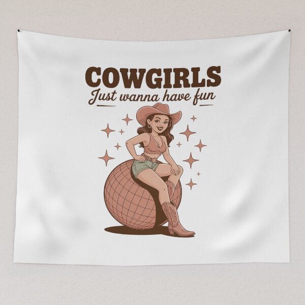 Item preview, Cowgirls Just Wanna Have Fun Retro Disco Cowgirl Sublimation  designed and sold by RayArmstrong.