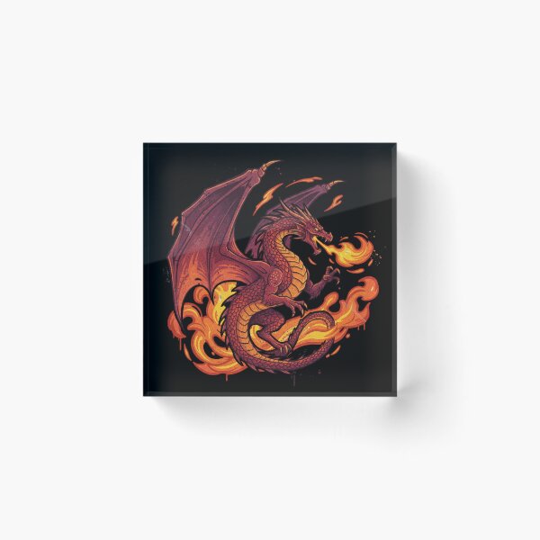 Item preview, Fierce Red Dragon Breathing Fire | Fantasy Mythical Creature Art designed and sold by Gideon-tevalins.