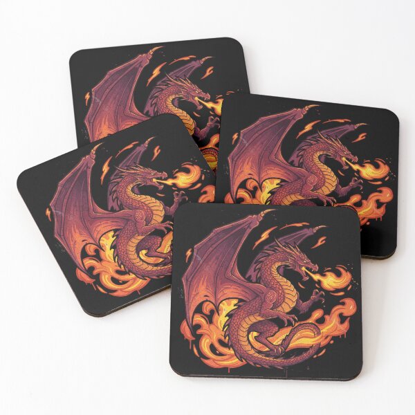 Item preview, Fierce Red Dragon Breathing Fire | Fantasy Mythical Creature Art designed and sold by Gideon-tevalins.