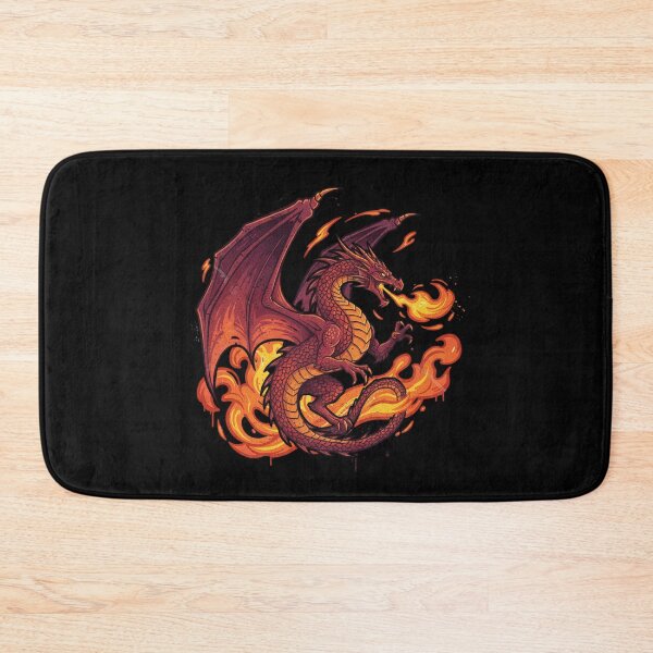 Item preview, Fierce Red Dragon Breathing Fire | Fantasy Mythical Creature Art designed and sold by Gideon-tevalins.