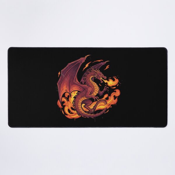 Item preview, Fierce Red Dragon Breathing Fire | Fantasy Mythical Creature Art designed and sold by Gideon-tevalins.