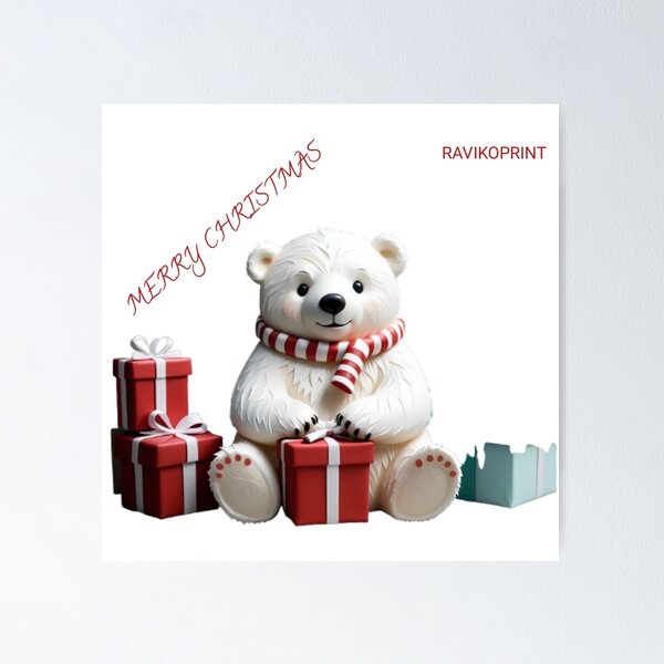 Item preview, Christmas Teddy Bear with Gifts – Festive RavikoPrints Design designed and sold by RavikoPrints.