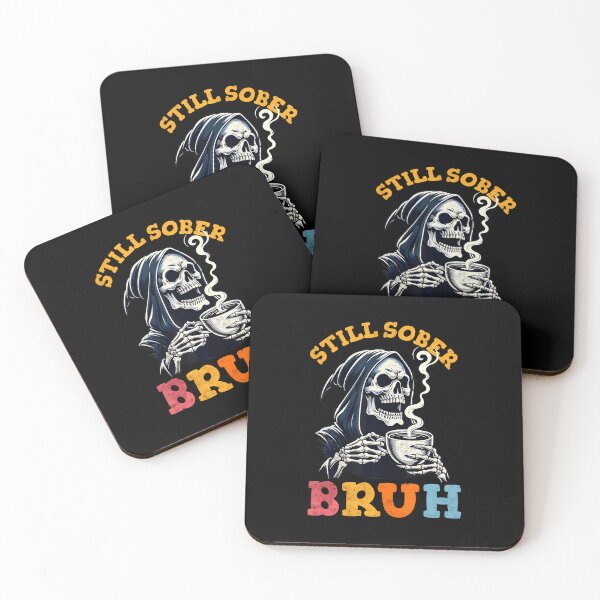 Item preview, Retro Groovy Still Sober Bruh Funny Skull Sobriety Aa Na designed and sold by RuthSheila.