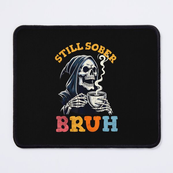 Item preview, Retro Groovy Still Sober Bruh Funny Skull Sobriety Aa Na designed and sold by RuthSheila.