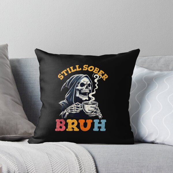 Item preview, Retro Groovy Still Sober Bruh Funny Skull Sobriety Aa Na designed and sold by RuthSheila.