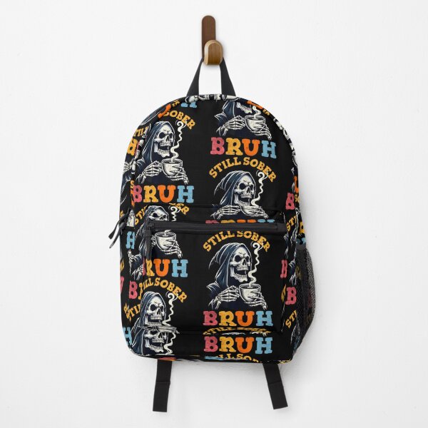 Item preview, Retro Groovy Still Sober Bruh Funny Skull Sobriety Aa Na designed and sold by RuthSheila.