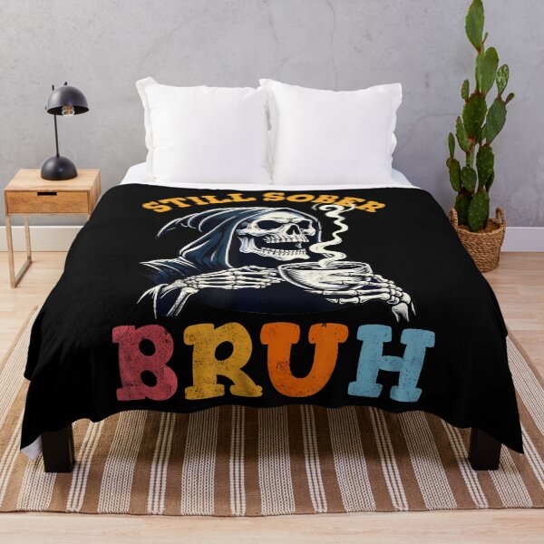 Item preview, Retro Groovy Still Sober Bruh Funny Skull Sobriety Aa Na designed and sold by RuthSheila.