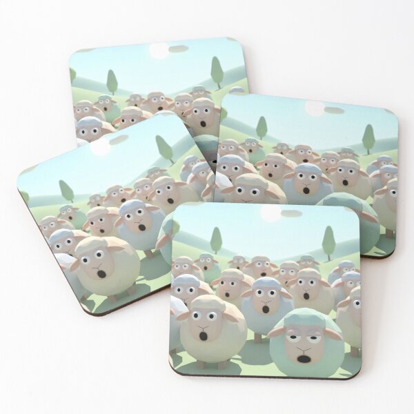 Item preview, flock of surprised sheep designed and sold by Nikoleta Vukovic.