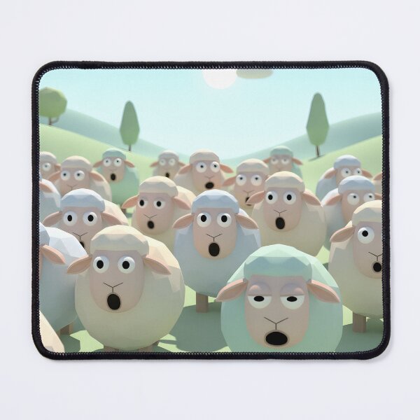 Item preview, flock of surprised sheep designed and sold by Nikoleta Vukovic.