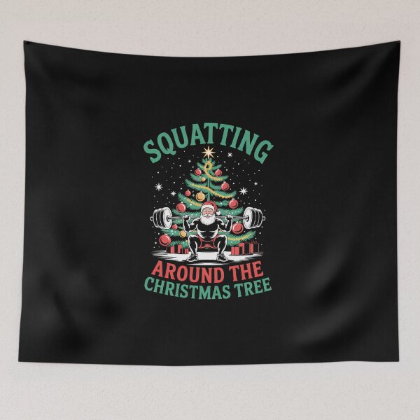 Item preview, Squats Workout Holiday Fitness Funny Christmas Gym designed and sold by LittleBO5.