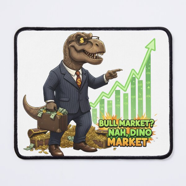 Item preview, Bull Market? Nah, Dino Market – Funny Stock Market T-Rex Trader Meme designed and sold by DinoPrints-shop.