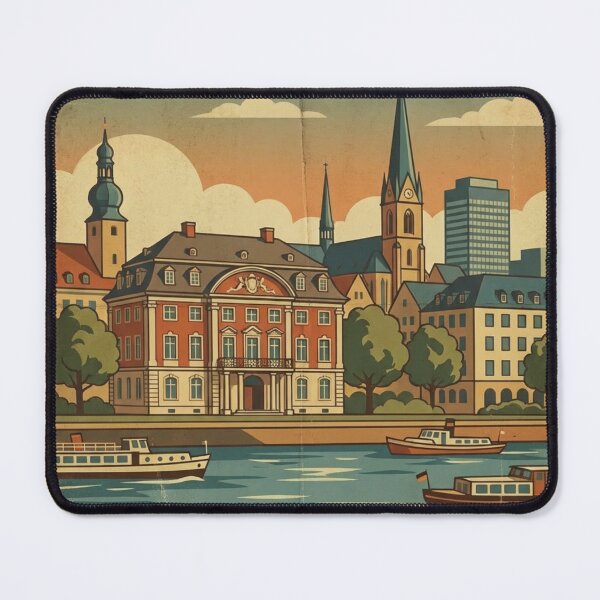 Item preview, Bonn Skyline Poster – Rhine River & Landmark Illustration designed and sold by JhonSM.