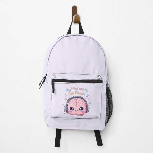 Item preview, “My Mind Has Its Own Rhythm” Kawaii Brain with Headphones – Cute Music Lover Aesthetic Design designed and sold by PureBrain.