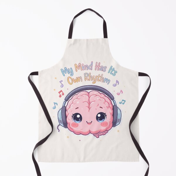 Item preview, “My Mind Has Its Own Rhythm” Kawaii Brain with Headphones – Cute Music Lover Aesthetic Design designed and sold by PureBrain.
