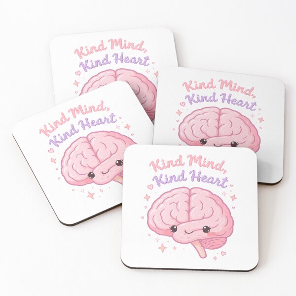 Item preview, “Kind Mind, Kind Heart” Kawaii Brain – Cute Positive Mental Health Pastel Design designed and sold by PureBrain.