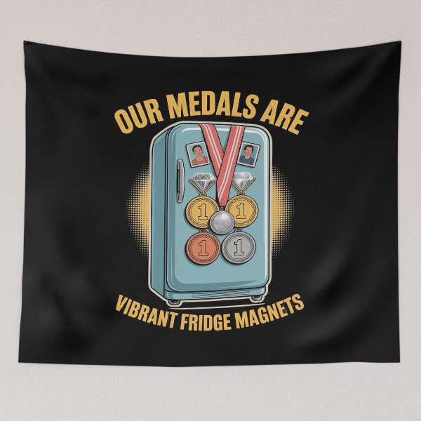 Item preview, Our Medals are Vibrant Fridge Magnets Family designed and sold by velltoons.