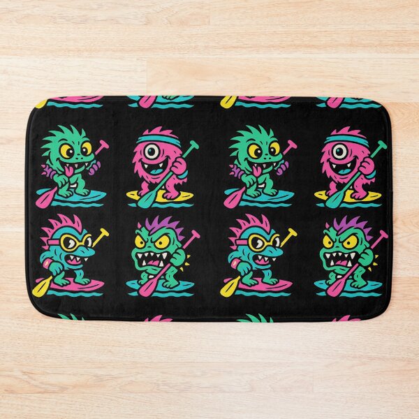Item preview, Neon Monster Paddle Boarding - Retro Monster Graphic for T-Shirts & Stickers designed and sold by Spank My Yeti.