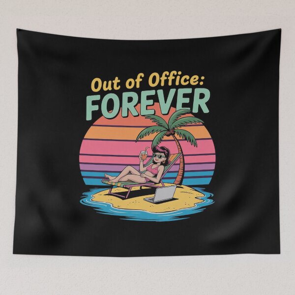 Item preview, Out of Office Forever Retired Life Beach Graphic designed and sold by velltoons.