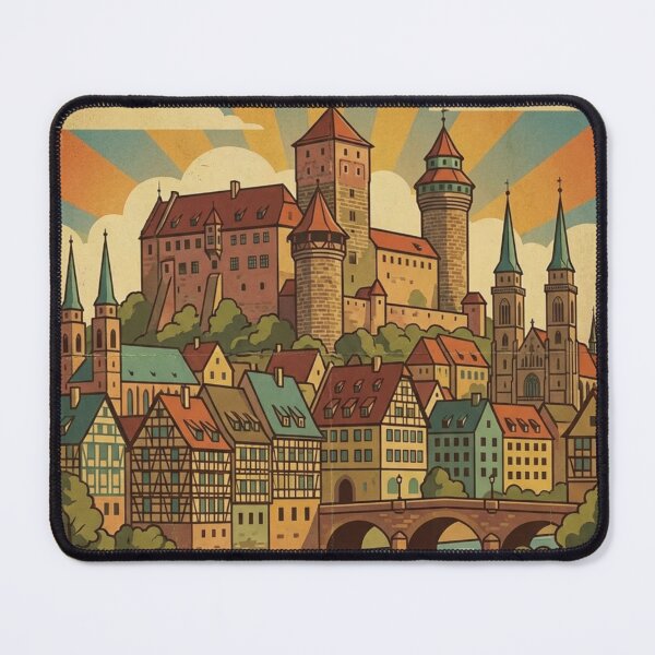 Item preview, Nuremberg Skyline Illustration – Old Town & City Walls designed and sold by JhonSM.