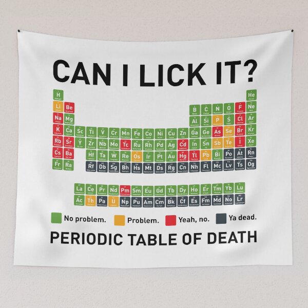 Item preview, Periodic Table of Death -  Can I Lick It? designed and sold by The Common Tee.