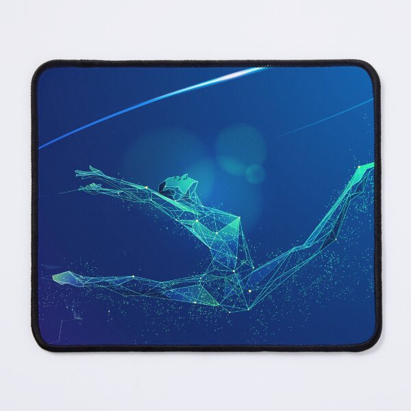 Item preview, graphic of low poly wireframe ballerina performing rhythmic gymnastics  designed and sold by NiamLab.