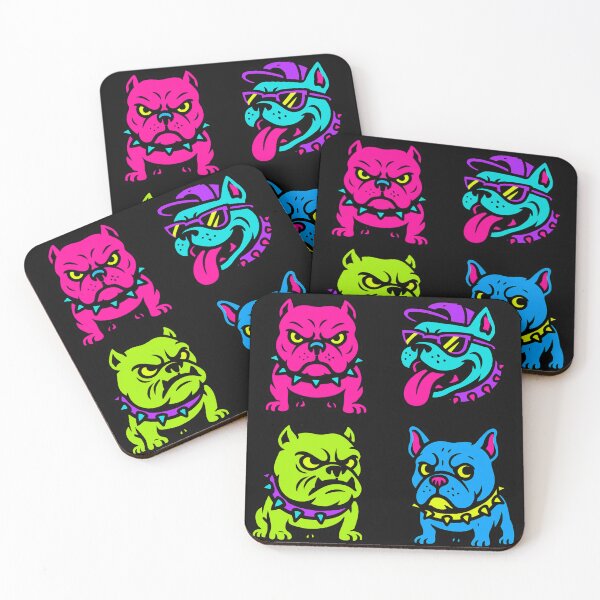 Item preview, American Bully Dog Breed Pitbull Family in Retro Punk 80s Neon Style designed and sold by SpokeBender.
