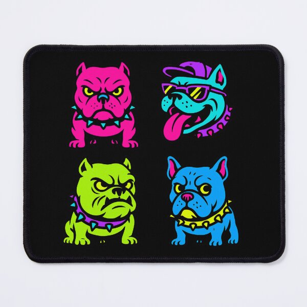 Item preview, American Bully Dog Breed Pitbull Family in Retro Punk 80s Neon Style designed and sold by SpokeBender.