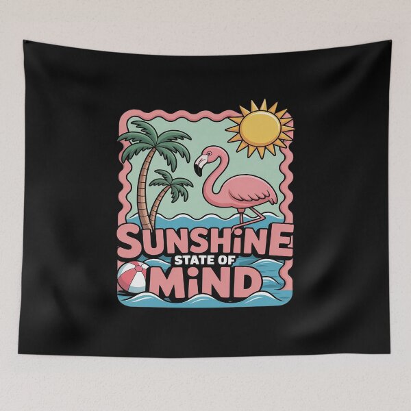 Item preview, Palm Tree Pink Flamingo Sunshine Beach Ball Waves Summer Su designed and sold by FndPardaL.
