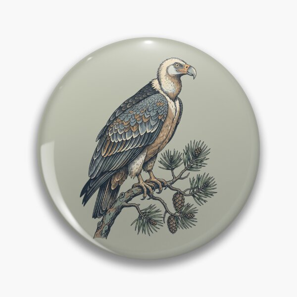 Item preview, Lammergeier Vulture Perched on Pine Branch designed and sold by BirdsnStuff.