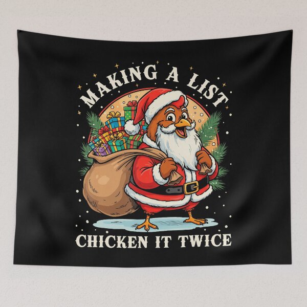 Item preview, Making A List Chicken It Twice Christmas Farm Animal designed and sold by DollieMichele.
