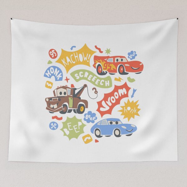 Item preview, Disney Pixar Cars 2 McQueen Mater Sally Kachow Chest Logo designed and sold by Haleigh Julius.