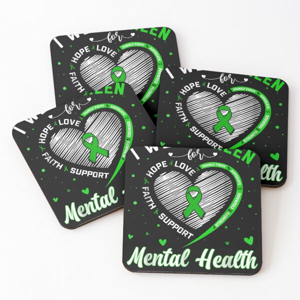 Item preview, I Wear Green For Mental Health Awareness Month Support Heart Shirt designed and sold by Marga1994.
