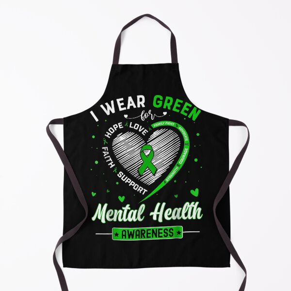 Item preview, I Wear Green For Mental Health Awareness Month Support Heart Shirt designed and sold by Marga1994.