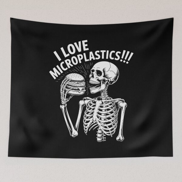 Item preview, Funny I Love Microplastics Skeleton Long designed and sold by marcusry.
