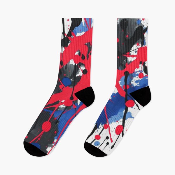 Item preview, Abstract Red Blue White and Black Splatter Art designed and sold by UNK-Fatigues.