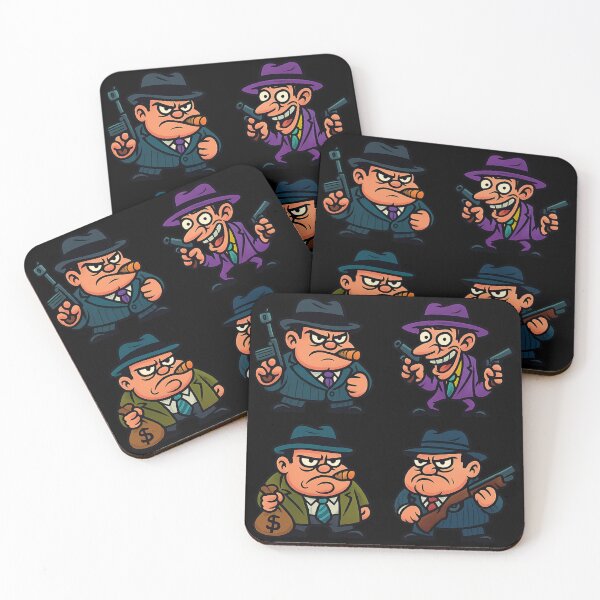 Item preview, Funny American Gangsters Organized Crime Cartoon Character Set - Mafia Spies - Gangster Americano designed and sold by SpokeBender.