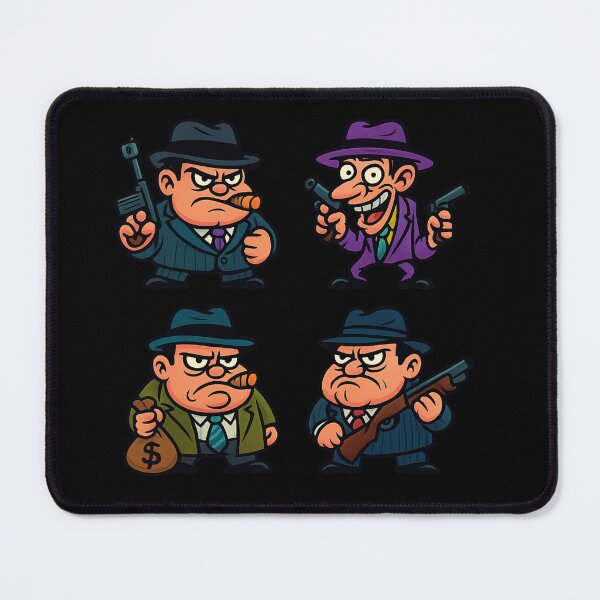Item preview, Funny American Gangsters Organized Crime Cartoon Character Set - Mafia Spies - Gangster Americano designed and sold by SpokeBender.