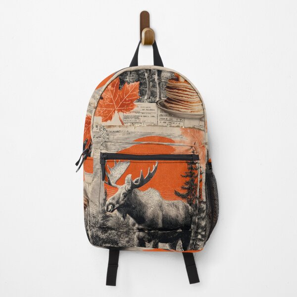 Item preview, Canadian moose with pancakes and a maple leaf designed and sold by CoffeeinBloom.