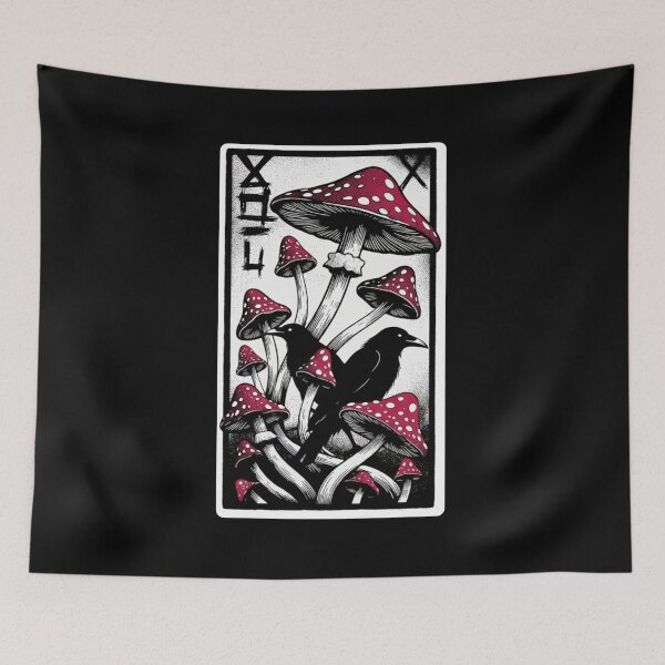 Item preview, Red Toadstool & Raven Tarot – Vintage Witchy Cottagegoth Design designed and sold by NSB-Design.
