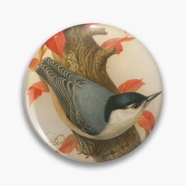 Item preview, Ornithological Print: Chickadee and White-Breasted Nuthatch designed and sold by Tridentulus.