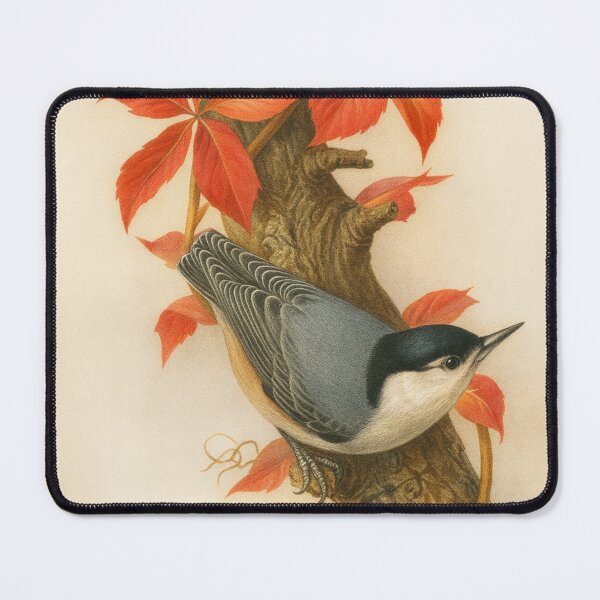 Item preview, Ornithological Print: Chickadee and White-Breasted Nuthatch designed and sold by Tridentulus.